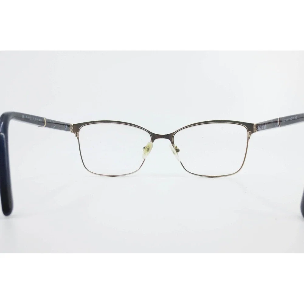 Kay Unger New York K253 NAV Eyeglasses Navy Gold Cat Eye Frames 56-17-140